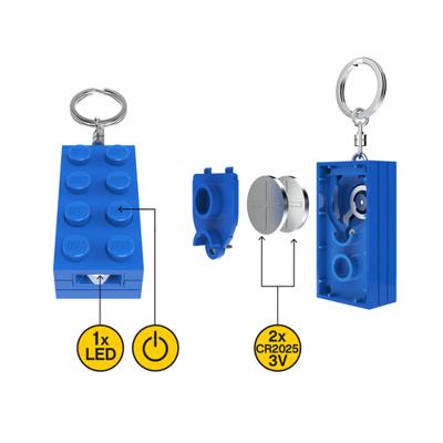 LEGO sleutelhanger met licht - blue brick