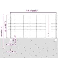 VidaXL Hek met paal zilver 0,8 x 25 m staal - thumbnail