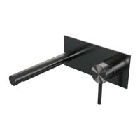 Brauer Gunmetal Edition Inbouw Wastafelmengkraan met Rechte Uitloop en Afdekplaat Model A1 Gunmetal Geborsteld PVD - thumbnail