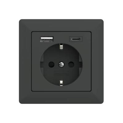 2USB 2U-449528 Geaard stopcontact Met USB-laaduitgang, Aanraakbeveiliging, VDE IP20 Sneewwit (zijdemat)