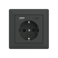 2USB 2U-449528 Geaard stopcontact Met USB-laaduitgang, Aanraakbeveiliging, VDE IP20 Sneewwit (zijdemat) - thumbnail