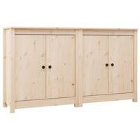 Dressoirs 2 st 70x35x80 cm massief grenenhout grijs - thumbnail