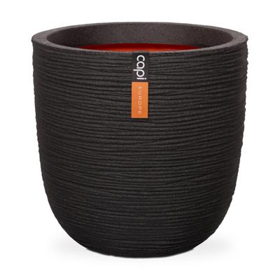 Capi Nature Rib NL bol 42x40cm bloempot zwart Capi Nature Rib NL bol 42x40cm bloempot zwart