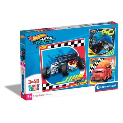 Clementoni legpuzzel super color vierkant hot wheels, 3x48st. Clementoni legpuzzel super color vierkant hot wheels, 3x48st.