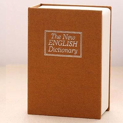 Mini woordenboek safe box boek Secret veiligheid Lock geld geldmunt opslag sieraden sleutel Locker (geel)