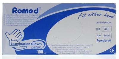 Romed Latex handschoen niet steriel gepoederd S 100 Stuks