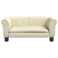 VidaXL Hondenmand 70x45x30 cm kunstleer crèmekleurig - thumbnail