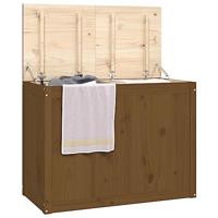 Wasmand 88,5x44x66 cm massief grenenhout honingbruin - thumbnail