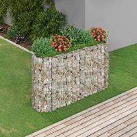 VidaXL Gabion plantenbak verhoogd 190x50x100 cm gegalvaniseerd ijzer - thumbnail