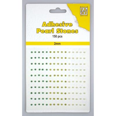 Nellie's Choice • adhesive pearls 150stuks/sheet 2mm 3 tones green