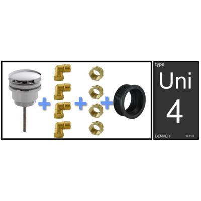 Wiesbaden Uni-4 Denver luxe fontein/wast. aansluitset Wiesbaden Uni-4 Denver luxe fontein/wast. aansluitset