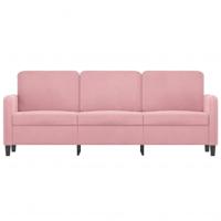 Driezitsbank 180 cm fluweel roze - thumbnail