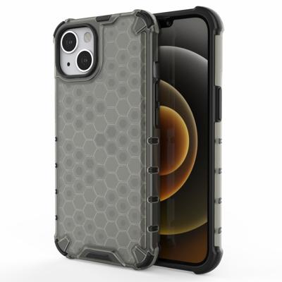 Lunso - Honinggraat Armor Backcover hoes - iPhone 13 - Zwart Lunso - Honinggraat Armor Backcover hoes - iPhone 13 - Zwart