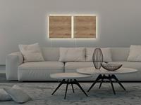 Sigel SI-GL405 Glasmagneetbord Artverum LED 480x480x15 Natural Wood - thumbnail