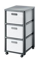 Rotho country design ladekast met wielen 3x18l wit - thumbnail