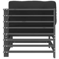 Hoekbanken 2 st met kussens massief grenenhout grijs - thumbnail