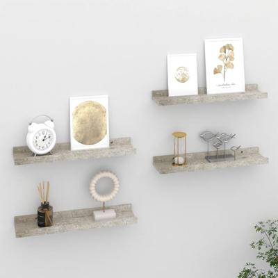 Wandschappen 4 st 40x9x3 cm betongrijs
