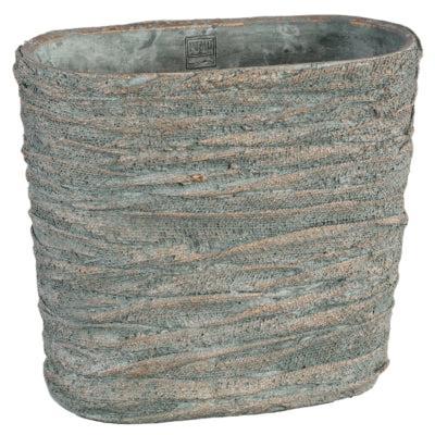 PTMD bloempot yutto grijs ovaal l 40 cm | 2 stuks