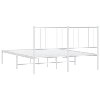 Bedframe met hoofdbord metaal wit 120x200 cm Bedframe met hoofdbord metaal wit 120x200 cm