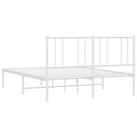 Bedframe met hoofdbord metaal wit 120x200 cm - thumbnail