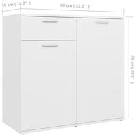 Dressoir 80x36x75 cm spaanplaat wit - thumbnail