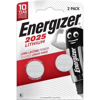 Energizer knoopcel CR2025, blister van 2 stuks Energizer knoopcel CR2025, blister van 2 stuks