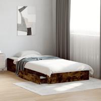 Bedframe met lades bewerkt hout gerookt eikenkleurig 90x200 cm - thumbnail