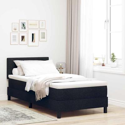 Boxspring Bed met Matras Zwart 90x190 cm Stof