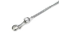 Hondenriem met ketting 120cm x 12mm zwart - thumbnail