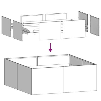 VidaXL Plantenbak 80x80x30 cm staal zwart