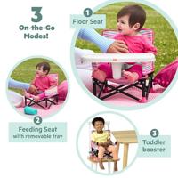 DISNEY BABY Minnie Mouse stoelverhoger, Pop 'n Sit Booster, binnen, buiten, praktisch en compact, snel opvouwbaar, roze - thumbnail