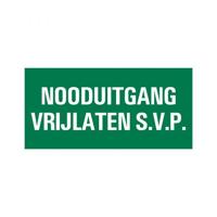 Bord Nooduitgang vrijlaten - 150x300 mm. - thumbnail