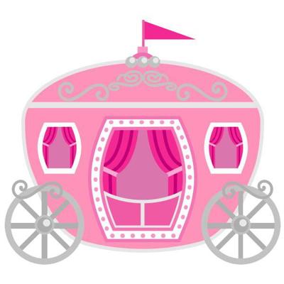 Roze koets - Muursticker Roze koets - Muursticker