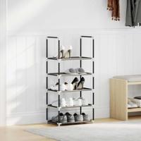 Schoenenrek 5-laags 44x28x94 cm nonwoven stof zwart - thumbnail