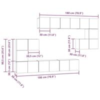 Tv-meubelset 10 pcs Oud hout 180 x 30 x 90.5 cm Bewerkt hout - thumbnail