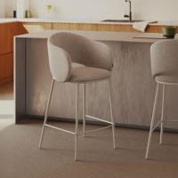 Kave Home Barkruk 'Maina' kleur Beige (zithoogte 65cm) - thumbnail
