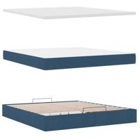 Ottoman bed met matras 160x200cm stof blauw - thumbnail