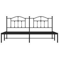 Bedframe met hoofdbord metaal zwart 193x203 cm - thumbnail