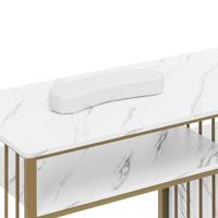 Nageltafel - ijzeren frame - gemarmerd/goudkleurig - 3 lades - thumbnail
