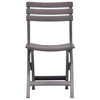 Tuinstoelen inklapbaar 2 st kunststof mokka - thumbnail