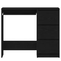 Bureau 90x45x76 cm spaanplaat zwart eikenkleurig - thumbnail