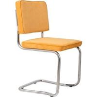 Zuiver Ridge Rib Kink Eetkamerstoelen Geel - Set van 2 - thumbnail