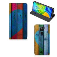 Xiaomi Redmi Note 9 Book | Wallet Case | Wood Heart - Cadeau voor je Vriend - thumbnail