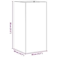 Plantenbak roestig 40x40x80 cm weervast staal - thumbnail