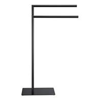 Handdoekrek Sealskin Tube 2-armig Vrijstaand Zwart - thumbnail