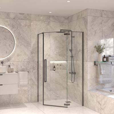 Vijfhoekige Douchecabine Sanivo Vigo 90x90x200 cm Gunmetal