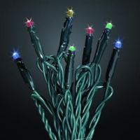 Hellum 521856 Lichtketting met batterijen Binnen werkt op batterijen Aantal lampen 100 LED Meerkleurig, Warmwit Verlichte lengte: 9.9 m - thumbnail