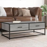Salontafel 100x50x35 cm bewerkt hout en metaal grijs sonoma - thumbnail