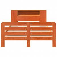 Bedframe zonder matras massief grenenhout wasbruin 135x190 cm - thumbnail