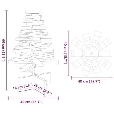 VidaXL Kerstdecoratie kerstboom 60 cm massief grenenhout wit VidaXL Kerstdecoratie kerstboom 60 cm massief grenenhout wit